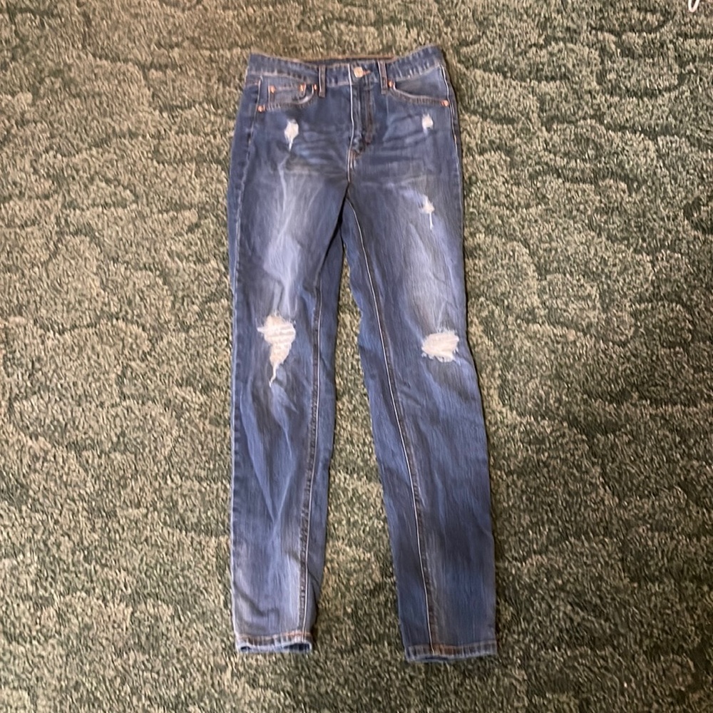 Ripped High Rise Skinny Jeans